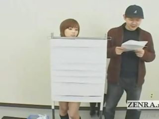 Subtitled Japanese quiz mov with nudist Japan student